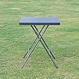 URBN GARDEN 60cm Black Rattan Wood-Look Square Folding Table Lightweight and Perfect for Outdoor Garden, Patio, Camping, and Picnic Use Stylish, Portable, and Durable for Outdoor Activities (Black) - Image 4
