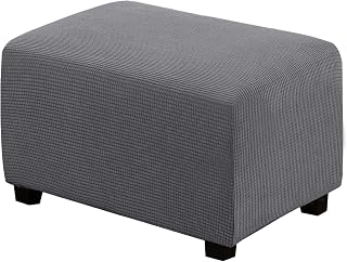 H.VERSAILTEX Ottoman Cover Slipcover for Footrest, Rectangle 29"-34", Grey