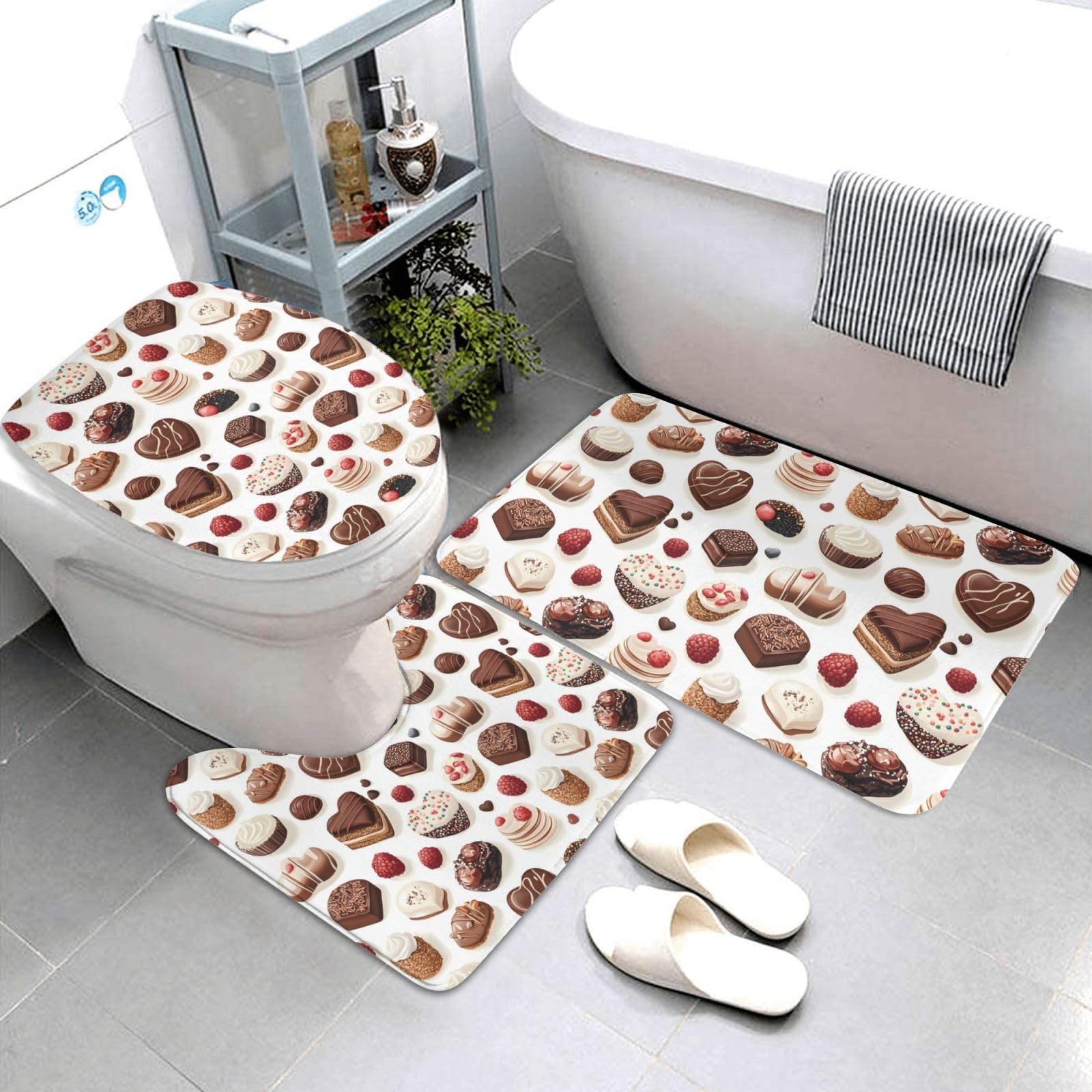 Tapis de bain motif gâteau au chocolat pour une ambiance gourmande et douce