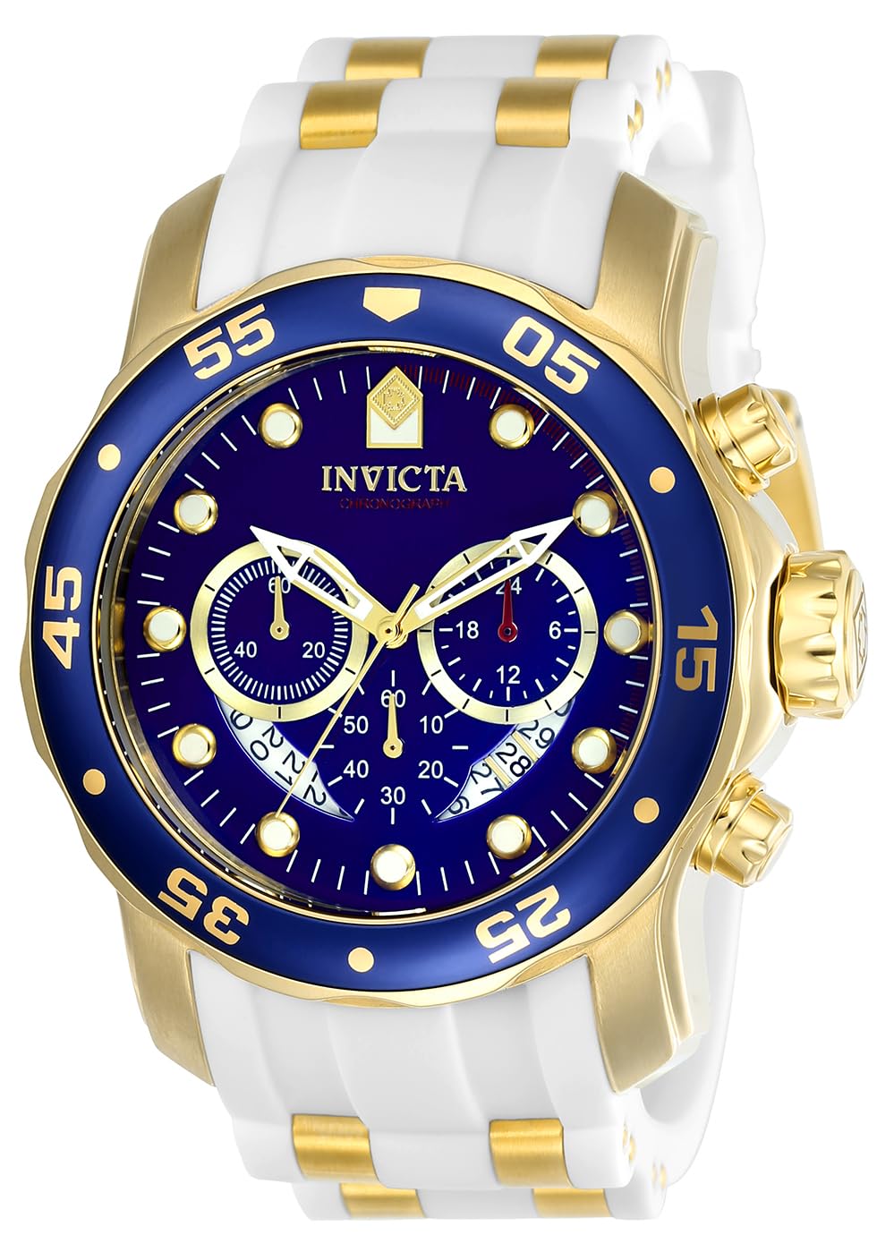 Invicta Pro Diver Orologio da Uomo in acciaio inossidabile con movimento Quarzo - 48mm, Bianco/Blu