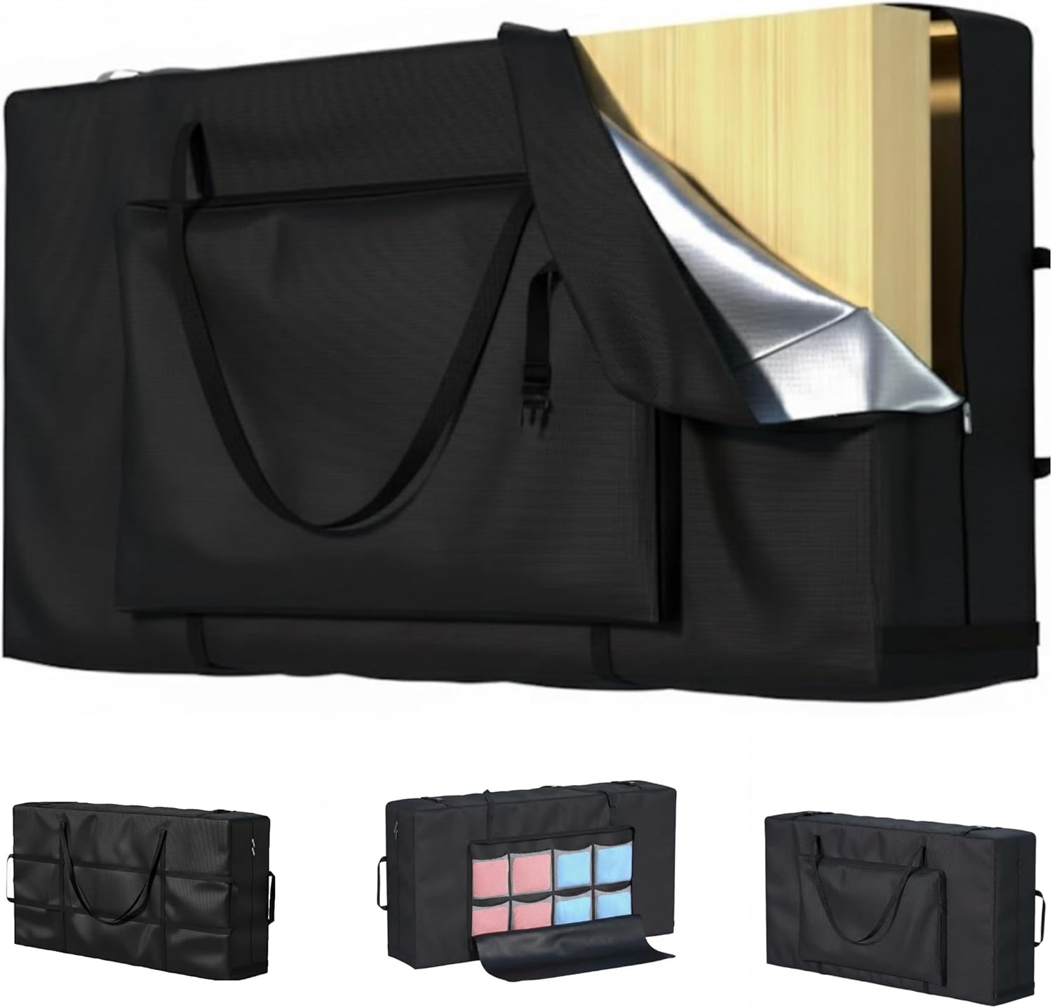 Cornhole Carrying Case Fits 4' x 2' Regulation Size Board,with Bean Bag Storage,600DHeavy-Duty Waterproof Cornhole Boards Bag