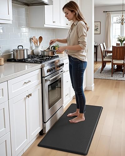 Miniatura 3 de DEXI Tapete de cocina acolchado antifatiga, antideslizante, impermeable, cómodo tapete de pie para cocina, oficina, fregadero, lavandería, 39 x 20