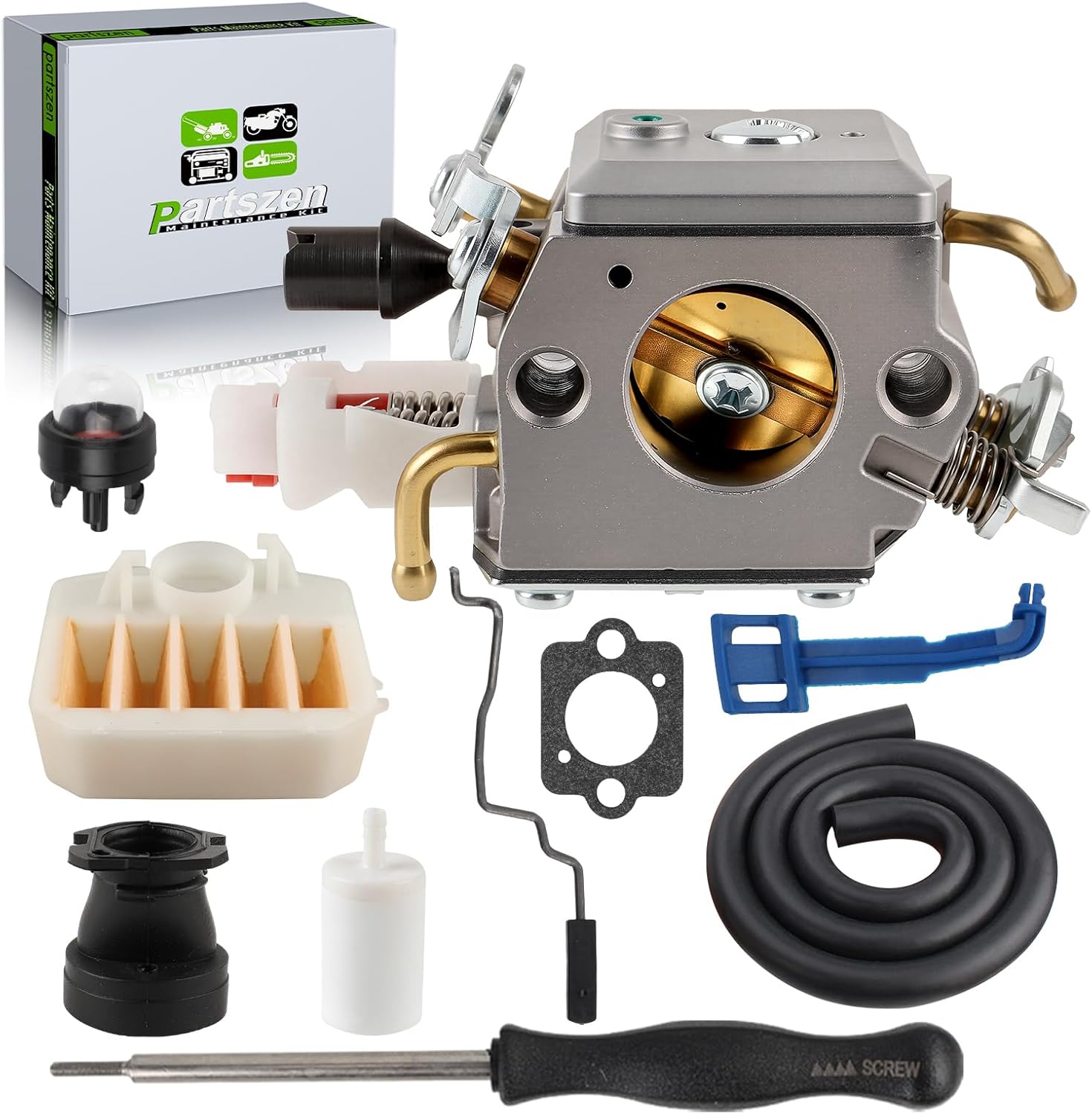 503283210 503 28 32-10 Carburetor for Husqvarna 340 340E 345 345E 346XP 350 350EPA 353 Chainsaw C3-EL32 Double Tube with Screwdriver Oil Bubble