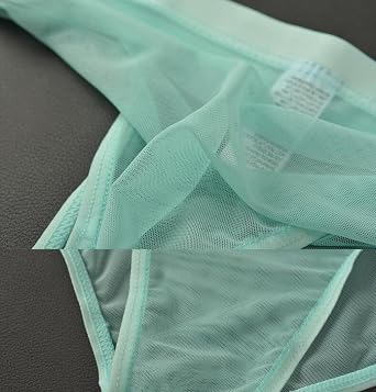 Faringoto Men Underwear Jockstrap Transparent Stretchy Mini Bikini Thong Pouch
