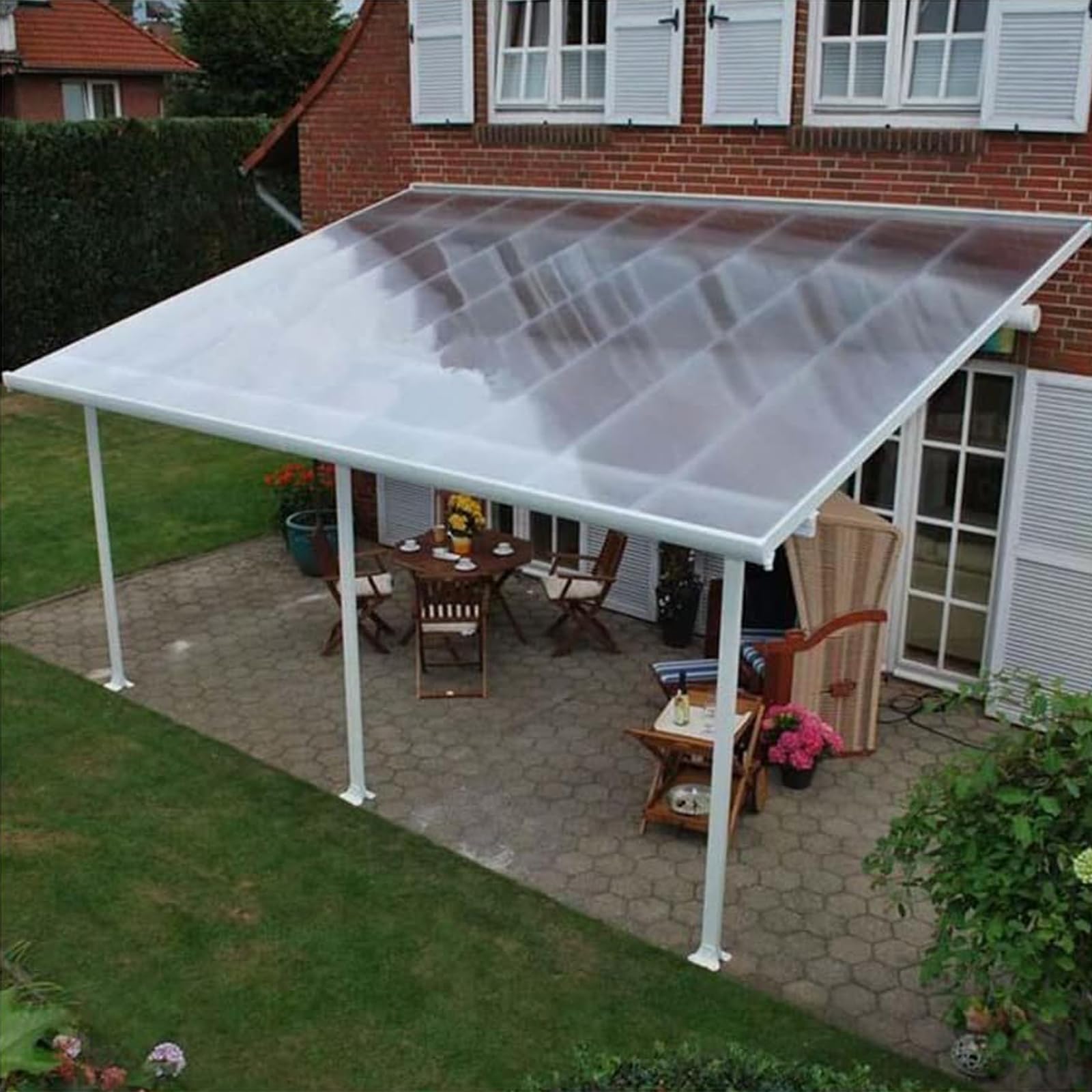 Panel de techo de policarbonato transparente de 1,5 mm con protección UV para invernadero, toldo, estadios, autobuses, refugios de autobús, 0,5 x 1 m