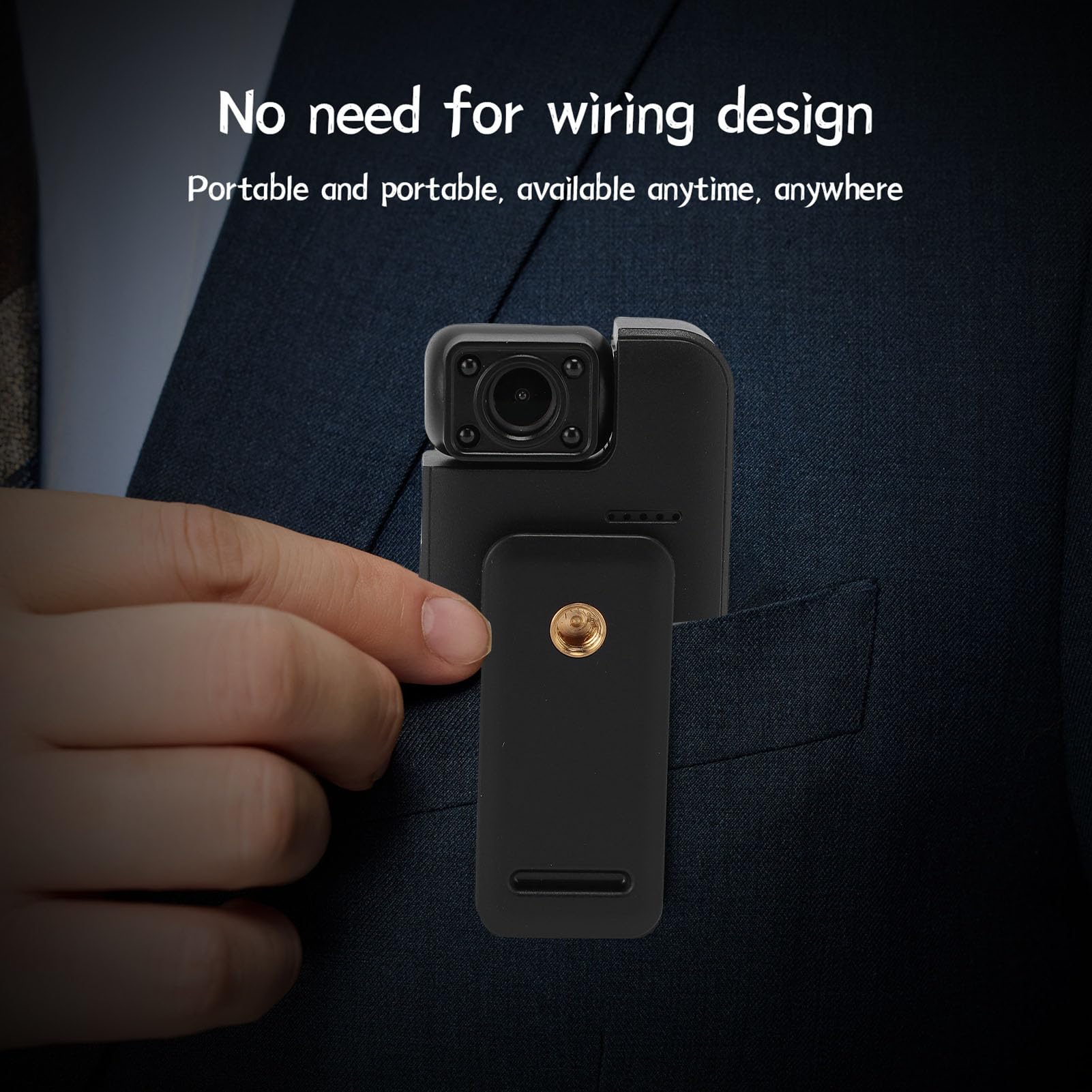 Dpofirs 4K Body Camera 180° Rotating Lens Motion Detection Loop Recording with 1000mAh Battery LCD Screen for Outdoor Activities Cycling