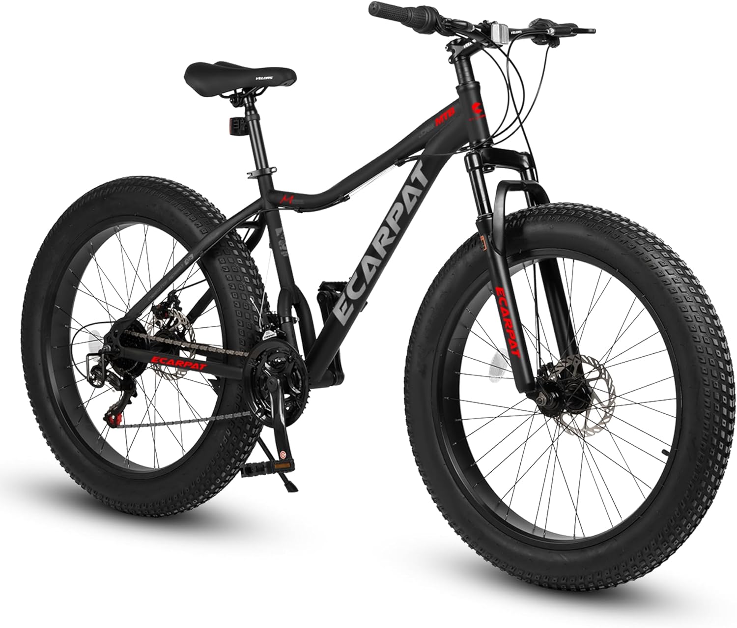 Fat Tire Mountain Bike 26 Inch, 21 Speed Front & Full Suspension, 4.0″ Wide Non-Slip Big Fat Tire, Men Women Bicycles