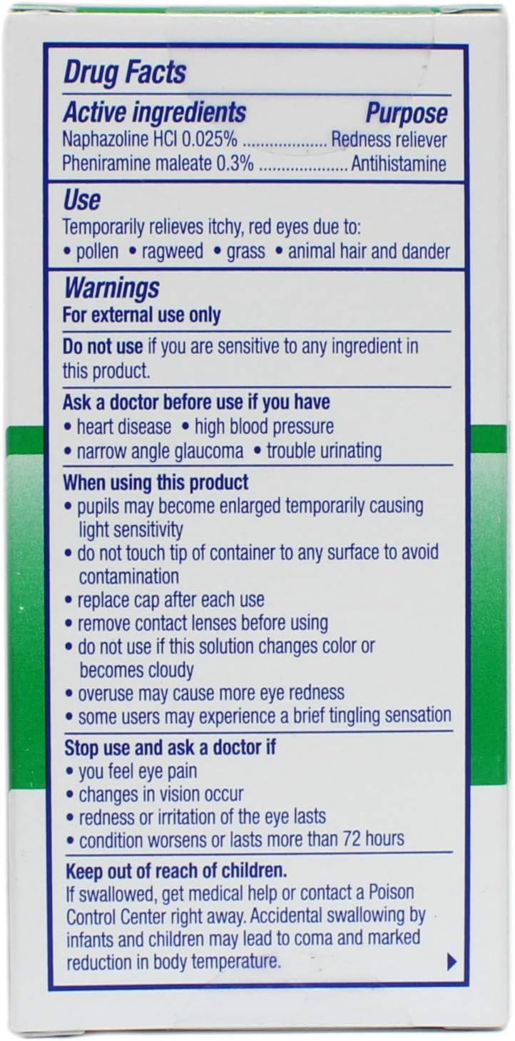 Visine-A Multi-Action Eye Allergy Relief Eye Drops, 0.5 oz, Pack of 2