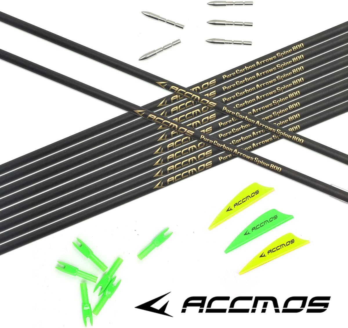 ACCMOS 24個アーチェリーアローID 4.2mm スパイン 250 300 350 400 500 600 700 800 9