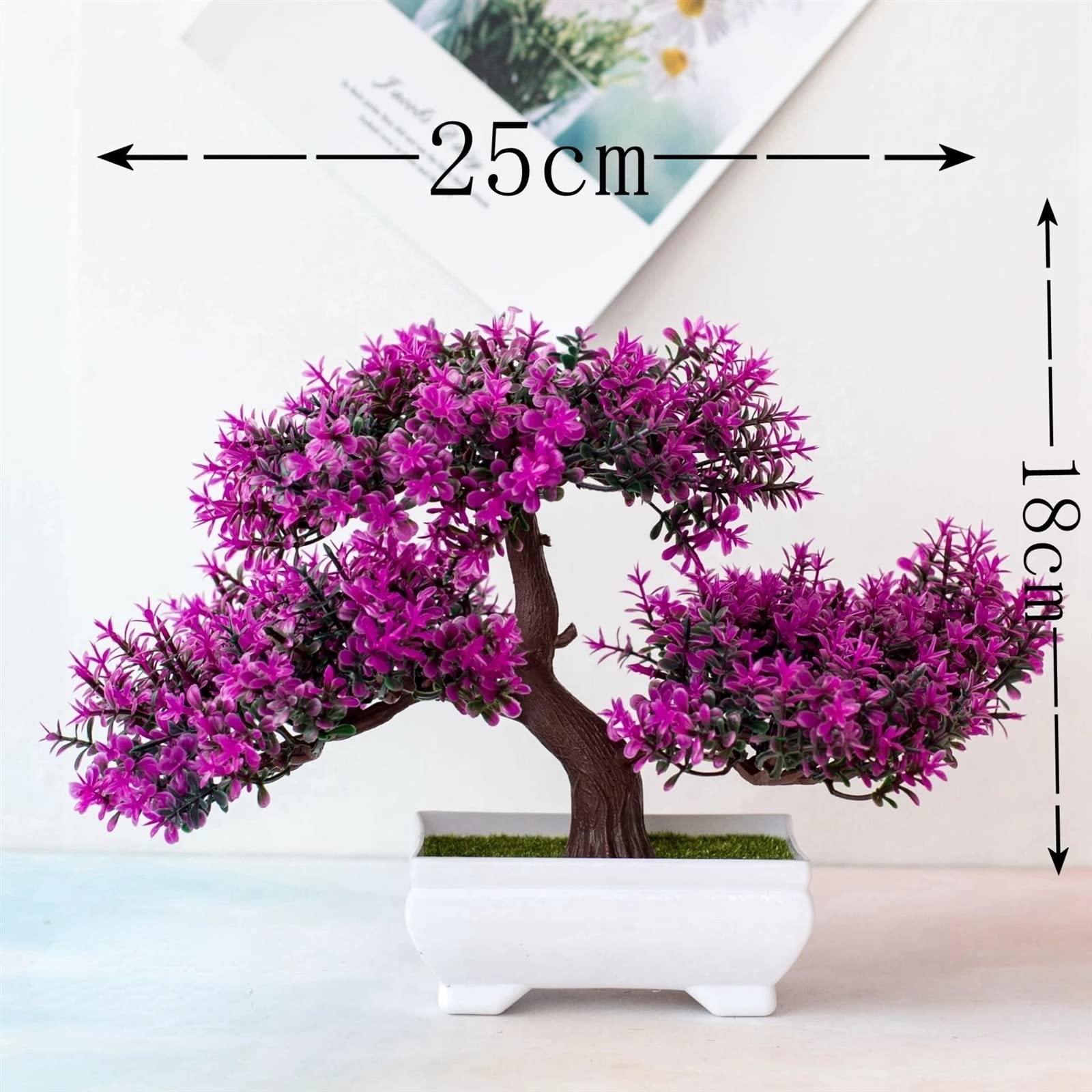 Decoraciones para el hogar, Bonsai Plantas de plástico Artificiales simuladas Bonsai Maceta de árbol pequeño Planta Falsa Flor en Maceta Decoración de la Mesa de la habitación del