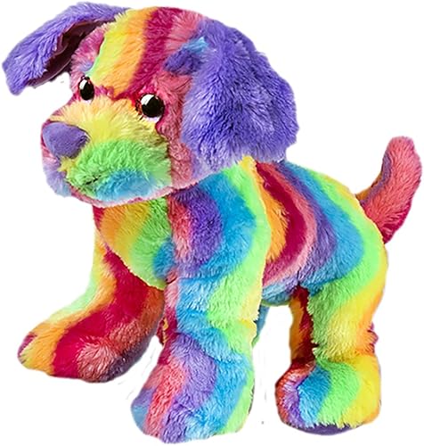 Cuddly Soft 16 inch Rainbow Stripe de peluche perro... We Stuff 'Em... YOU LOVE' Em.
