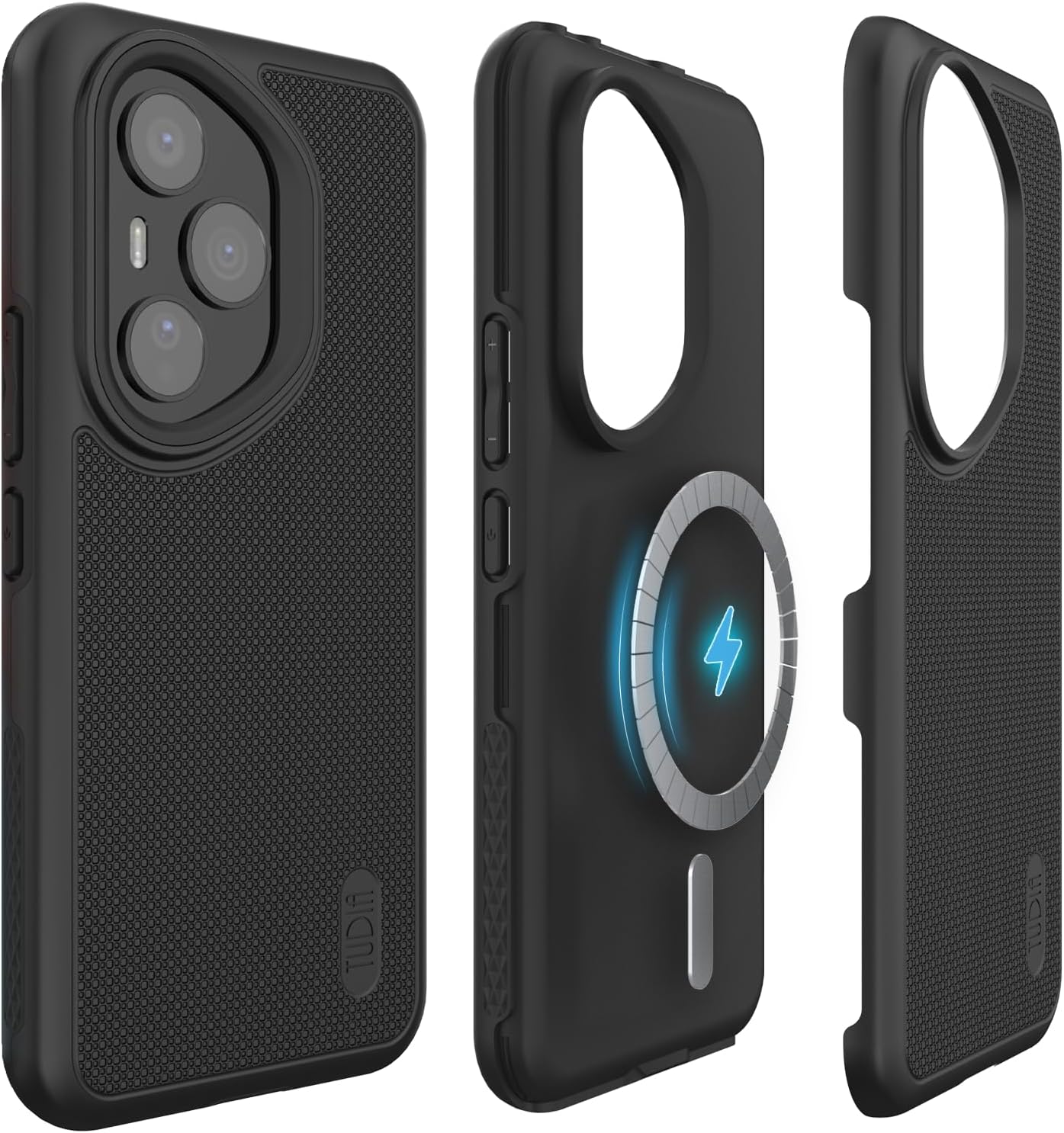 TUDIA DualShield Grip Designed for Honor 400 Pro Case 5G (2025), [MergeGrip] Military Grade Dual Layer Shockproof Slim Tough Heavy Duty Protective Phone Cases Cover (Black, Magsafe Compatible)