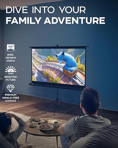 Miniatura 5 de Pantalla de proyector de 60 pulgadas con soporte y trípode universal para proyector