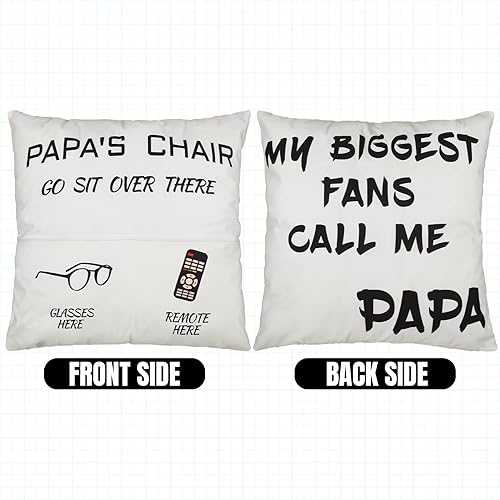 Miniatura 5 de Sliner Juego de 4 piezas de regalos para papá, 18 x 18 pulgadas, fundas de almohada de 12 onzas, vaso de café, llavero y calcetines para papá,