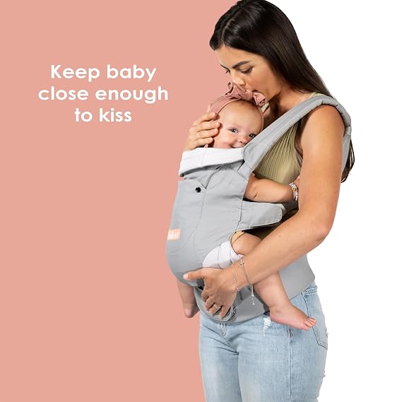 Baby Trend Caleo Charm Deluxe 3in1 Newborn Carrier, Eden 100% Cotton, Machine Washable, Lumbar Support & Weather Protection