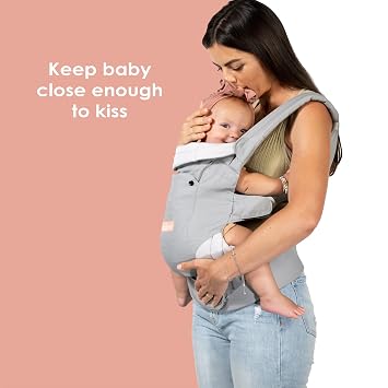 Baby Trend Caleo Charm Deluxe 3in1 Newborn Carrier, Eden 100% Cotton, Machine Washable, Lumbar Support & Weather Protection
