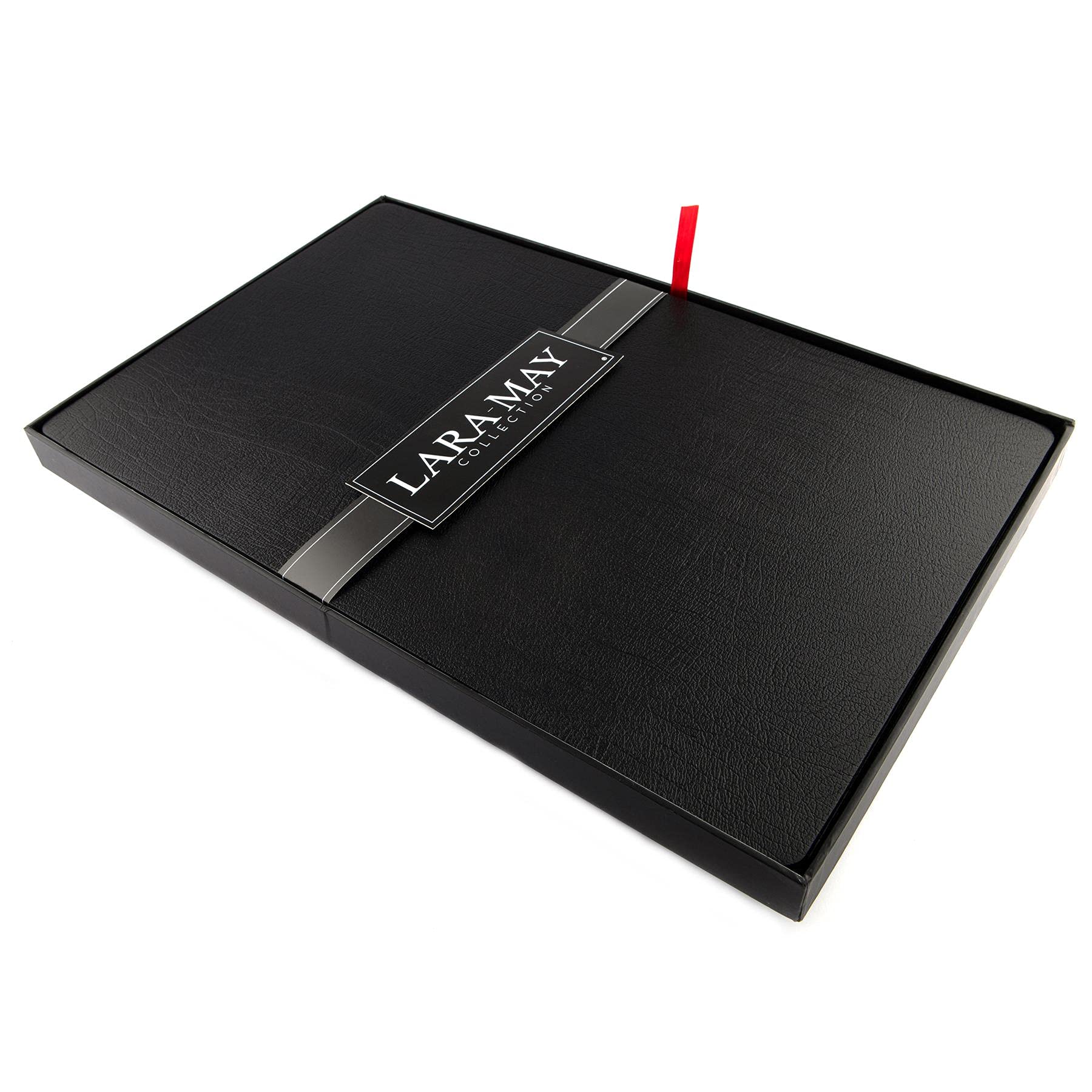 Set of 6 Large Jet Black Recycled Leather Placemats (42cm x 26.5cm