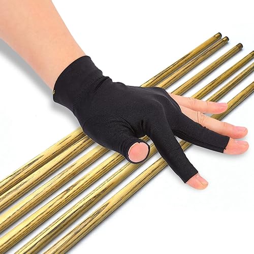 Miniatura 3 de Guante de billar de tres dedos de elastano, transpirable y cómodo, guantes de billar para mano izquierda, guante de billar para billar para billar