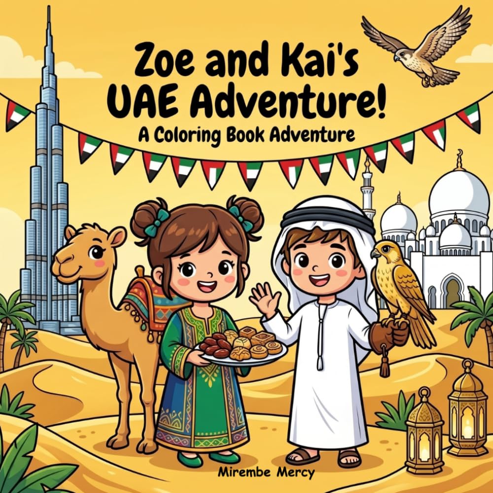 Zoe and Kai's UAE Adventure Coloring Book: A Fun Travel Coloring and Activity Book for Kids | Discover the Burj Khalifa, Desert Safaris, Camels, ... More! (Around the World Coloring Adventures)