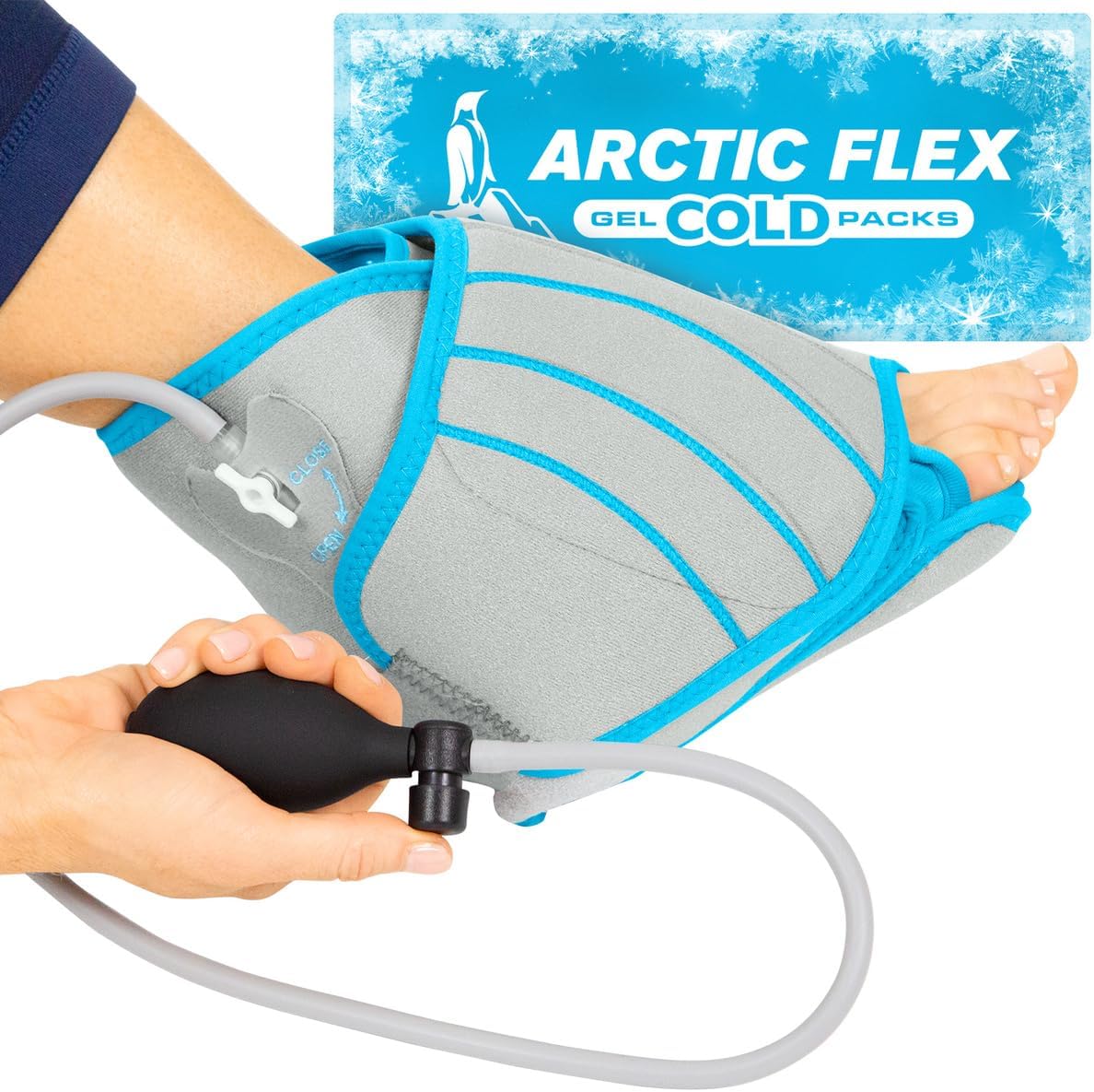 Compression Ankle Ice Wrap One Size Gray