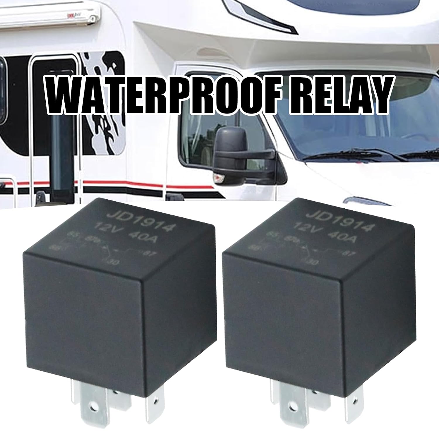 2Pcs 4RD93168001 Waterproof Relay 12V 40A, Replacement for Hella Mini Relay Replace 4RD 007903001 931 680-01