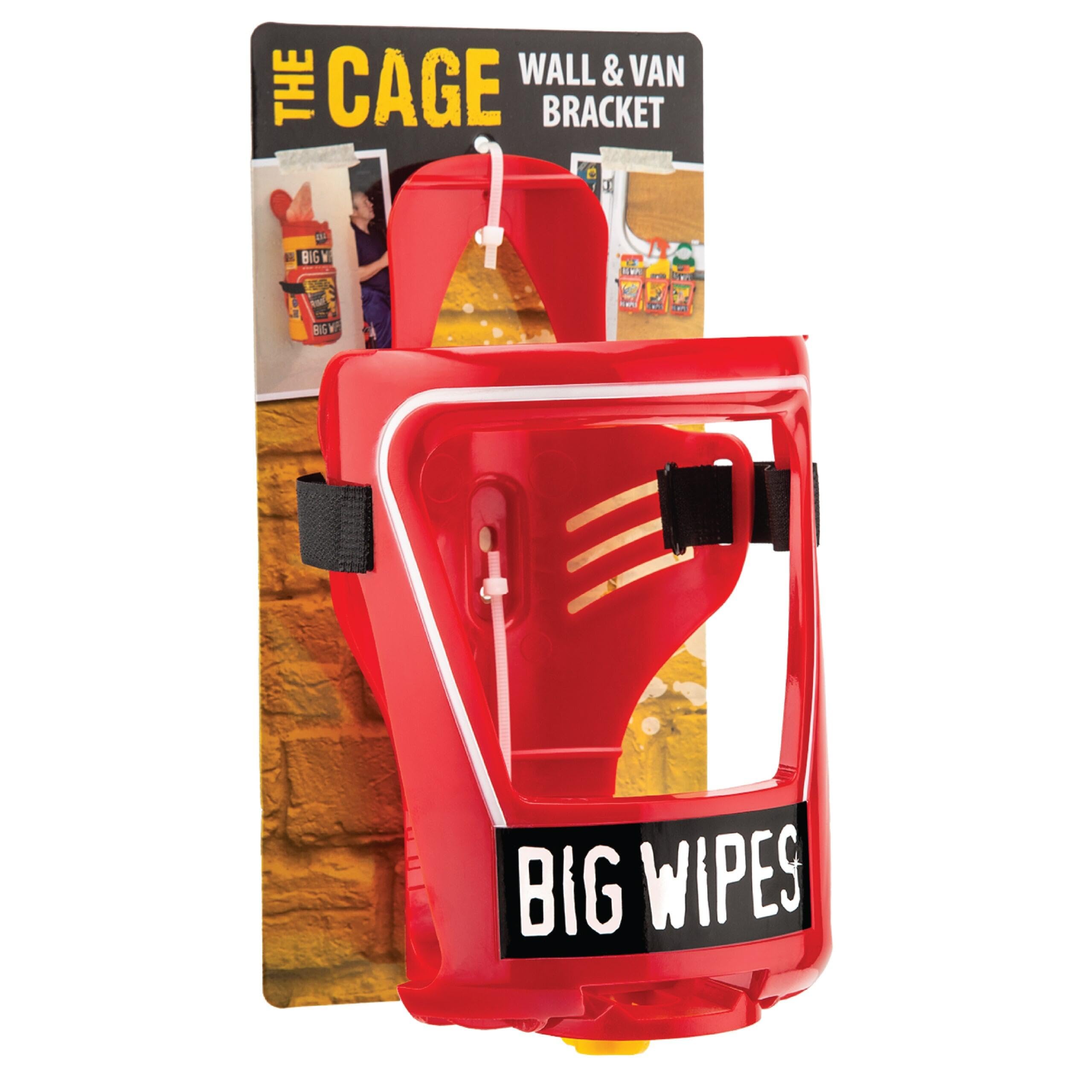 BIG WIPES The Cage Heavy Duty Wipe Holder Bracket, Universal Wipes Container And Dispenser Alternative For Van, Workshop, Garage Or Mobile Trade Setups - (3 Pack)