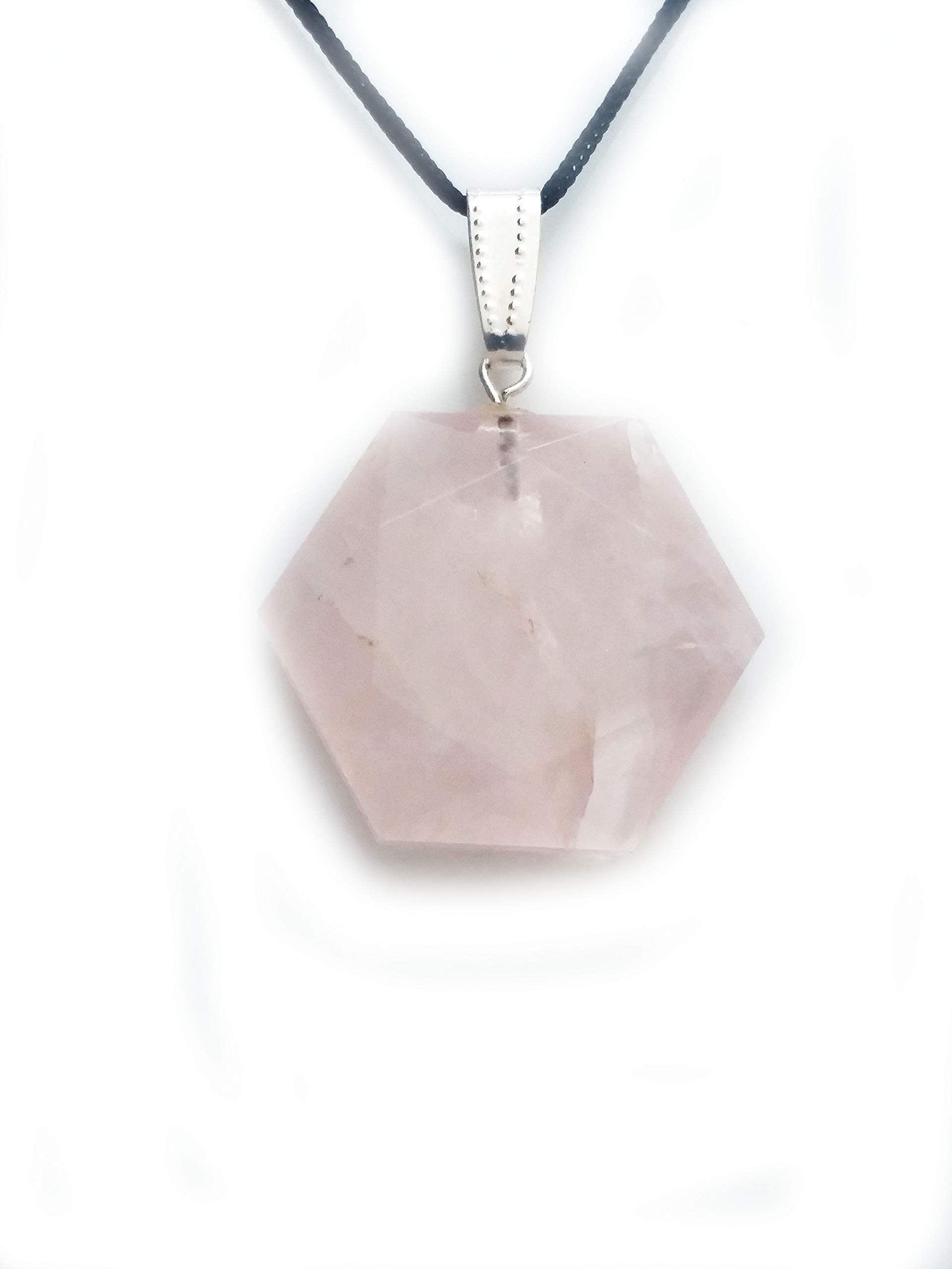 astroghar High Grade Rose Quartz Pink David Star Shaped Pendant For Men & Women-picture-14