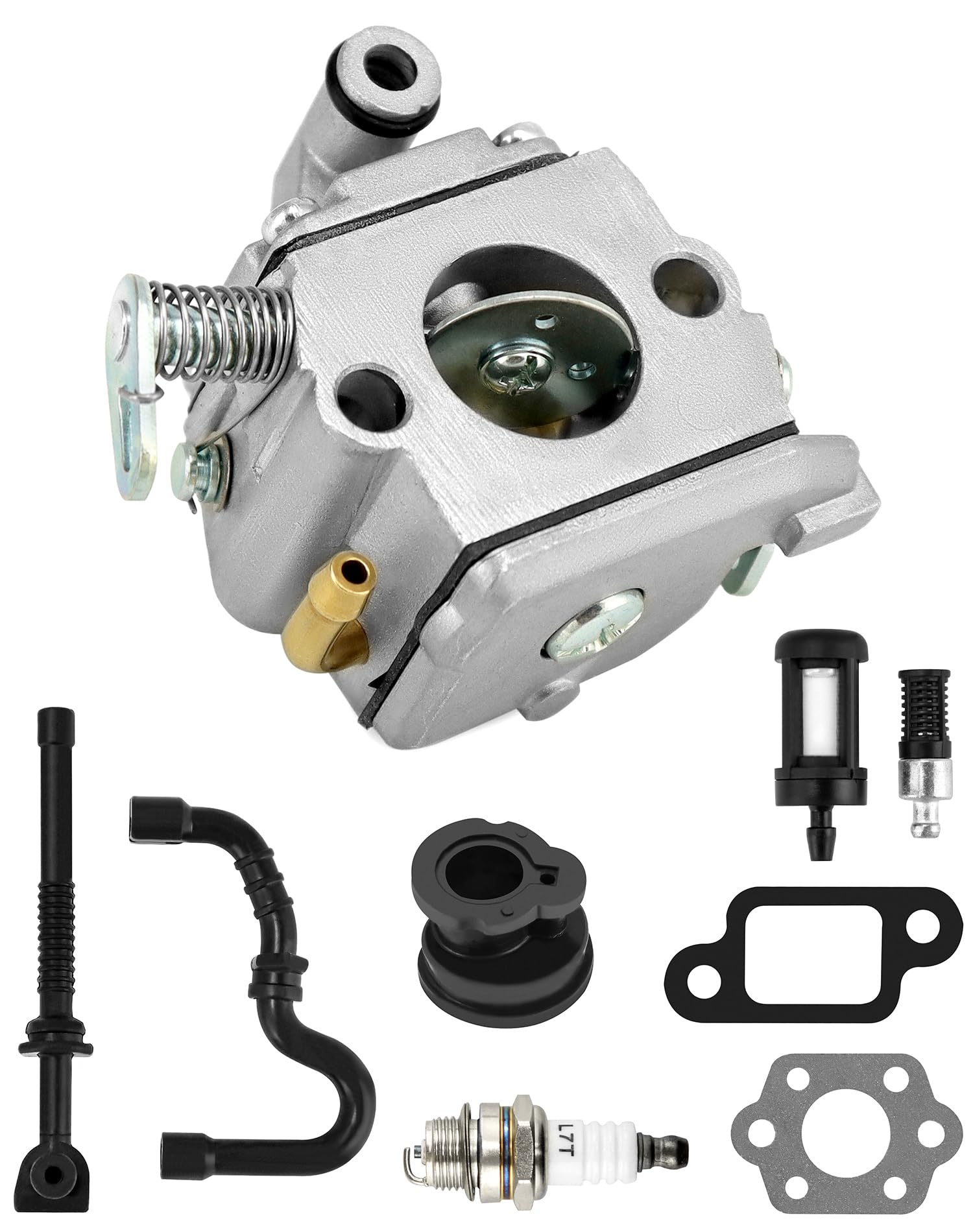 QWORK® Zestaw gaźnika z STIHL MS170 180 017 018, do akcesoriów do kosiarek łańcuchowych, z akcesoriami