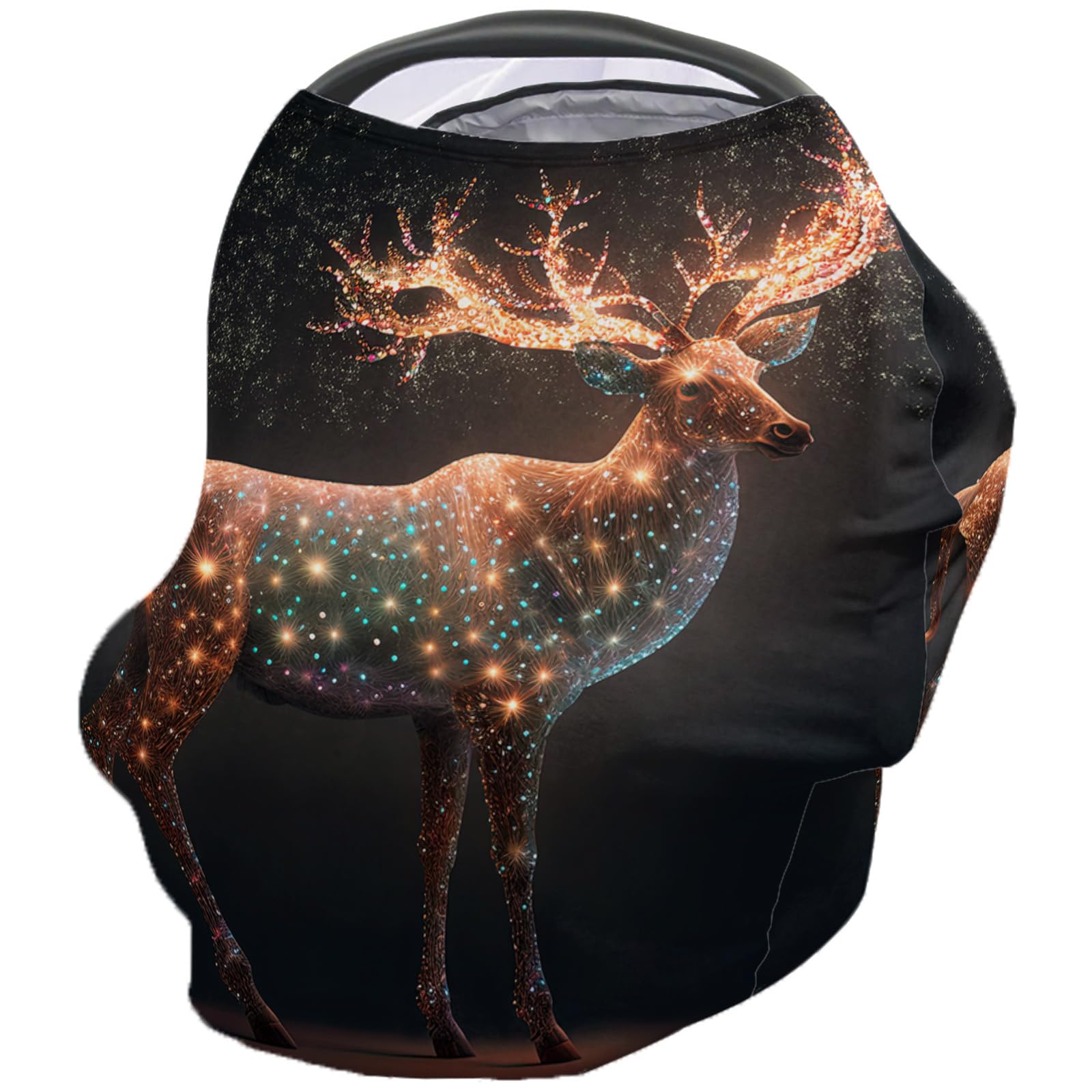 Nursing Cover for Breastfeeding Scarf, Christmas Elk Animal Baby Car Covers Super Soft Multi Use for Canopy Shopping Cart Cover Blanket Stroller Cover