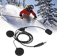 Vista 2 de Emoshayoga Auricular para casco de motocicleta, transmisión estable de 0.276 in. Enchufe de radio bidireccional, micrófono, sonido claro, a prueba