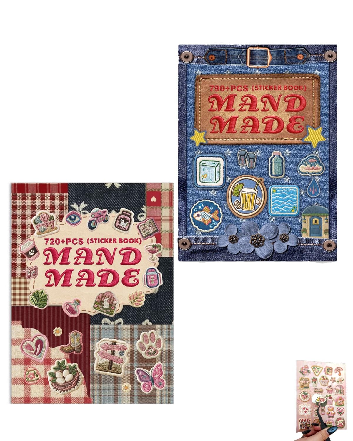 Faux Embroidery Stickers 720+ Mimic Embroidery Peel Stick Decals Decorative Embellishments for Junk Journals Greeting Cards Laptops Gift Boxes Classroom Handmade Craft Projects