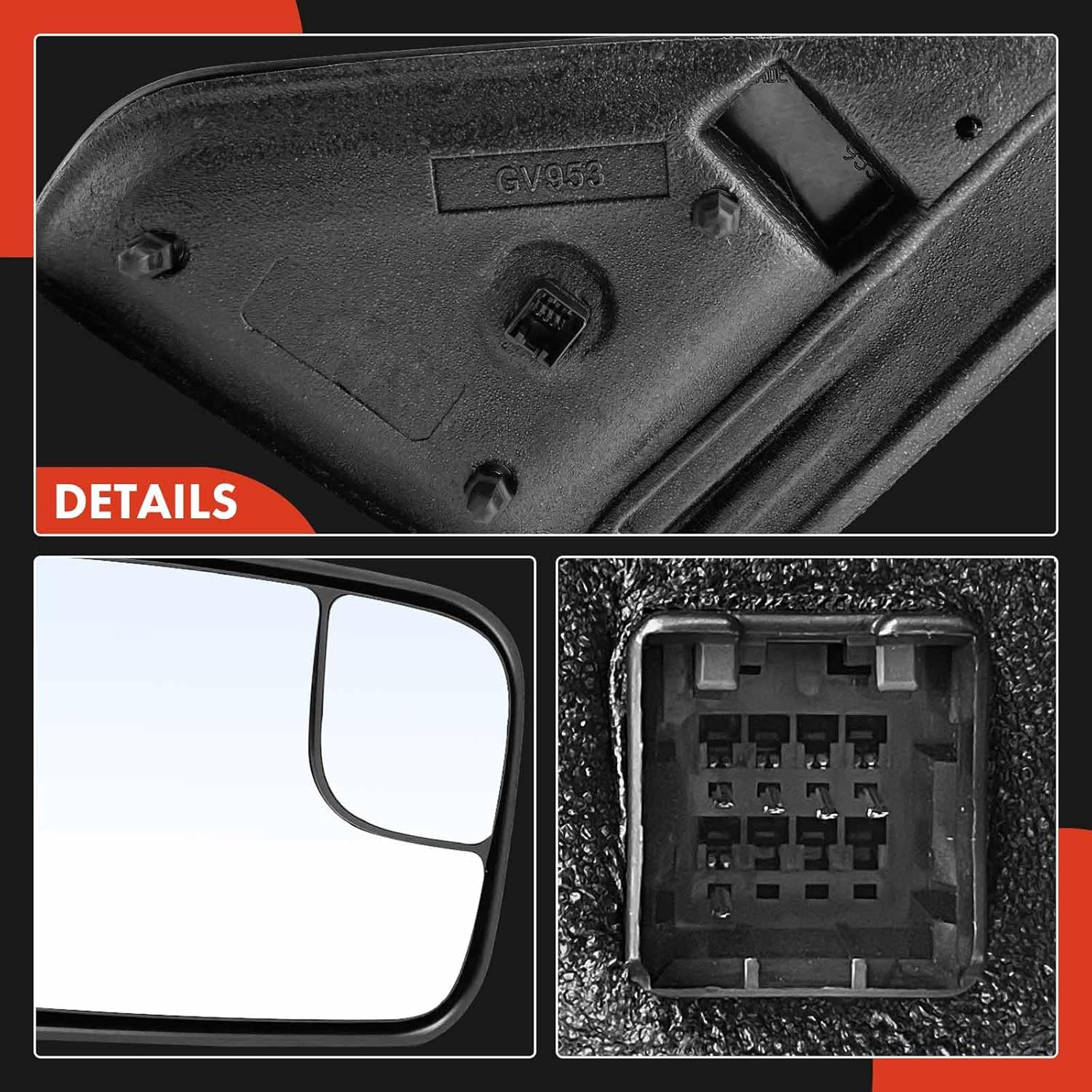 A-Premium Pair (2) Driver and Passenger Side Power Door Mirror - Compatible with Dodge Ram 1500 2002-2008, Ram 2500/3500 2002-2009 - Heated Manual Folding Black Outside Rear View Mirror