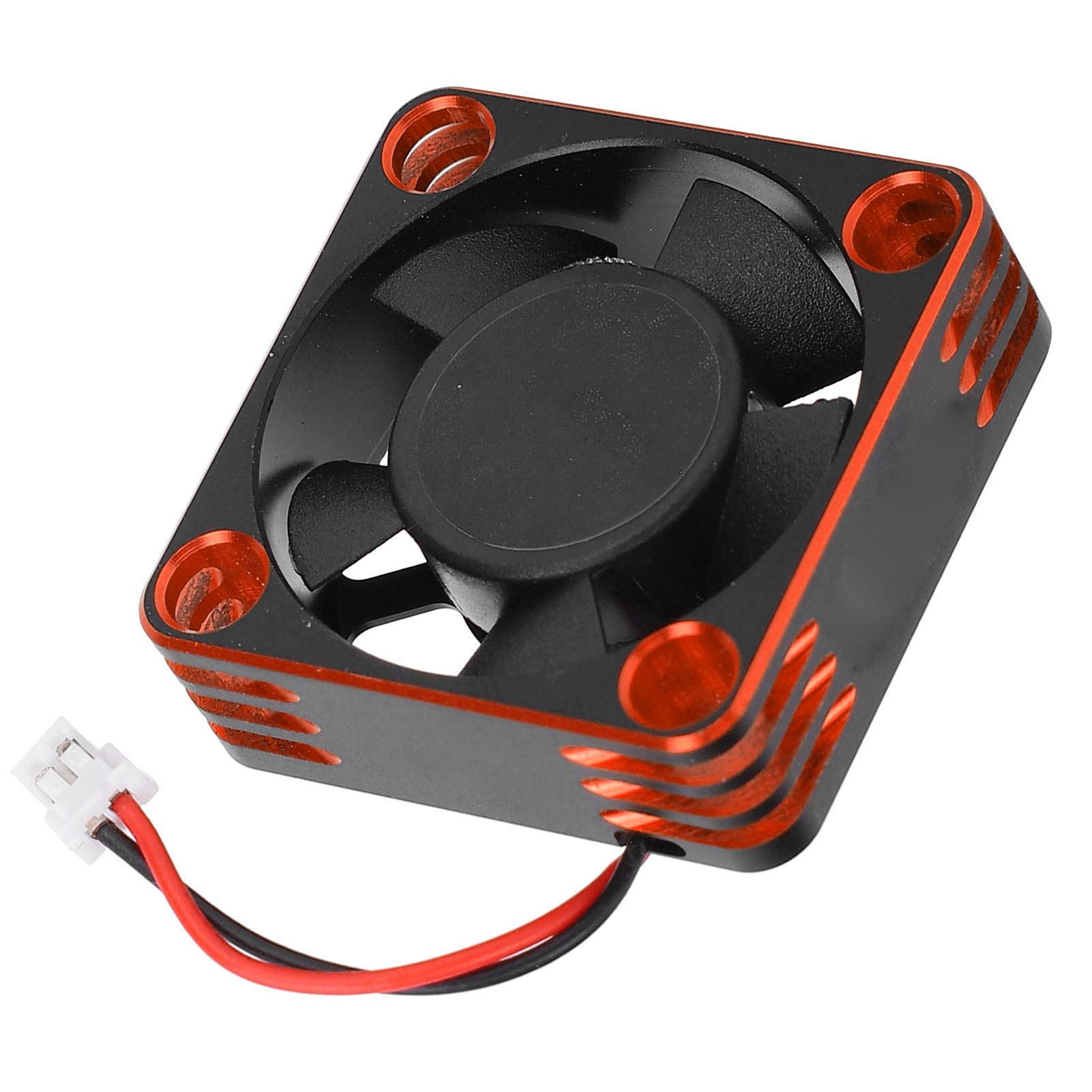 Piezas RC, Ventilador de Refrigeración con Control Remoto 30 X 30 Mm 28000 RPM Ventilador de Refrigeración ESC de Motor de Alta Velocidad para Coche RC 1:8 1:10 :12 con Conector (naranja negro)