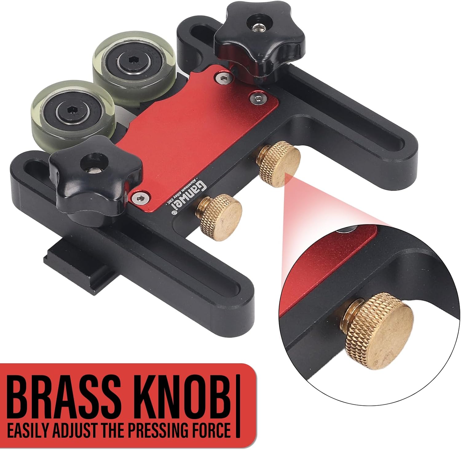 Table Saw Roller, Aluminium Alloy Woodworking Double Wheel Sliding Roller, Standard Rail, Adjustable Height Table Saw Feeder