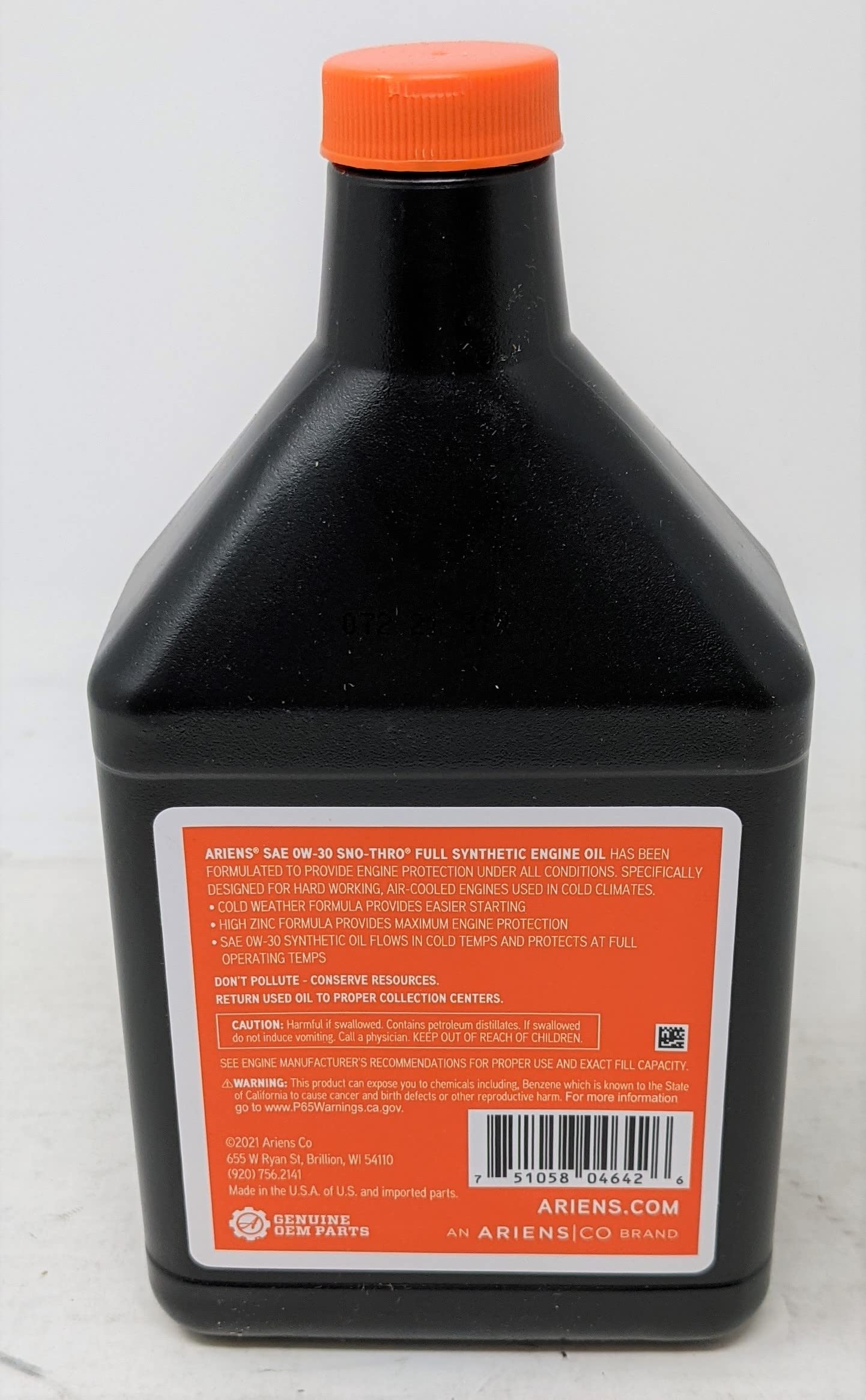 Amazon.com: Ariens SAE 0W-30 Extreme Cold Engine Oil 20oz 00077600