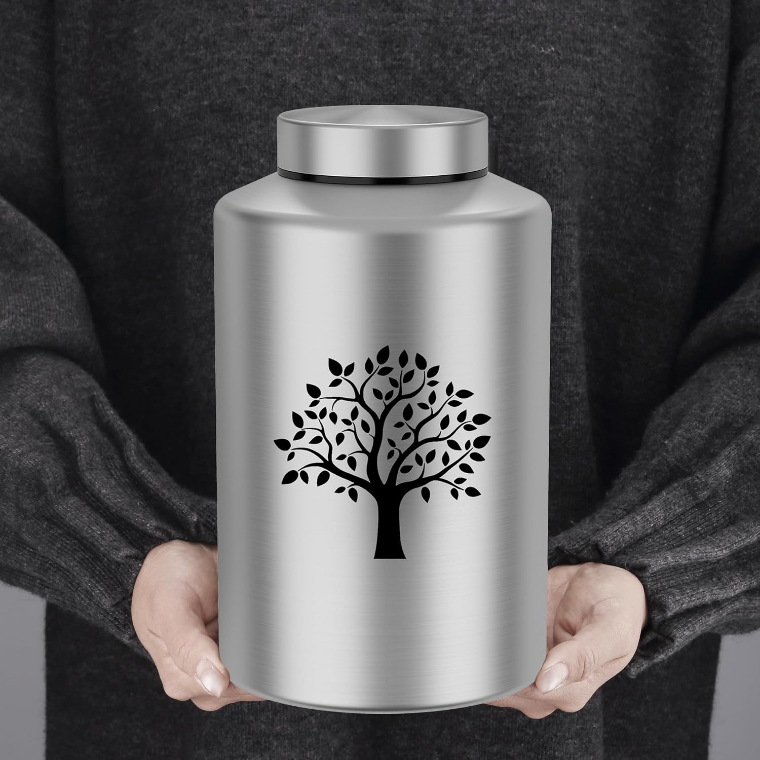 Large Silver Cremation Urns for Human Ashes,for Adult Men Female