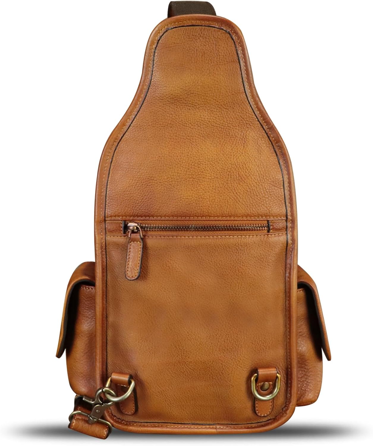 Genuine Leather Silng Bag for Men and Women Vintage Leather Sling Backpack Chest Purse Crossbody Bag - Image 7