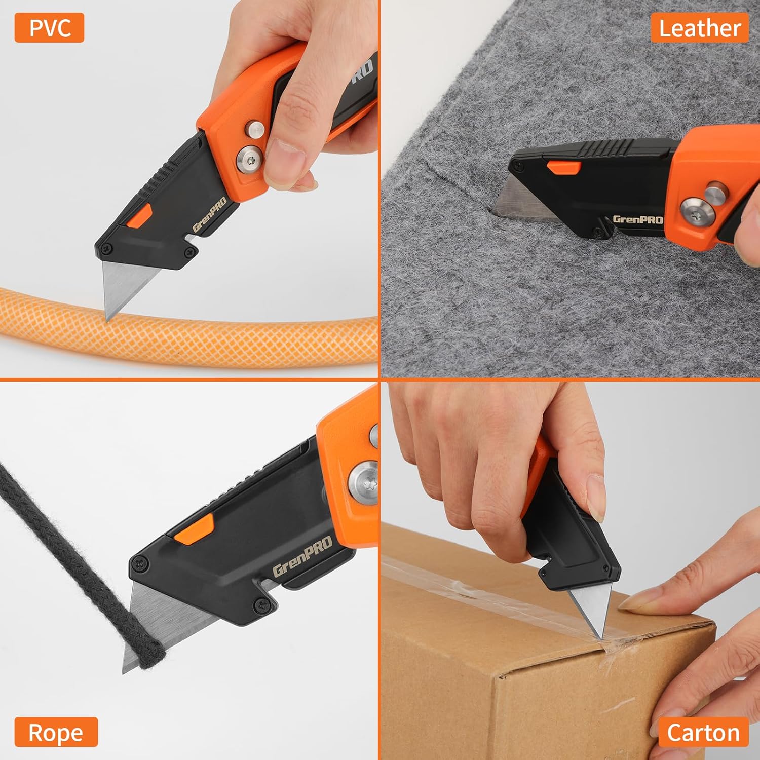 Utility Knife, Heavy Duty Box Cutter, Folding Knives with Blade Storage Design, Cutting Cardboard, Paper, Leather, Plastic, Rope, Boxes, Razor Box Opener with Extra 23PC Blades for Craft Tools