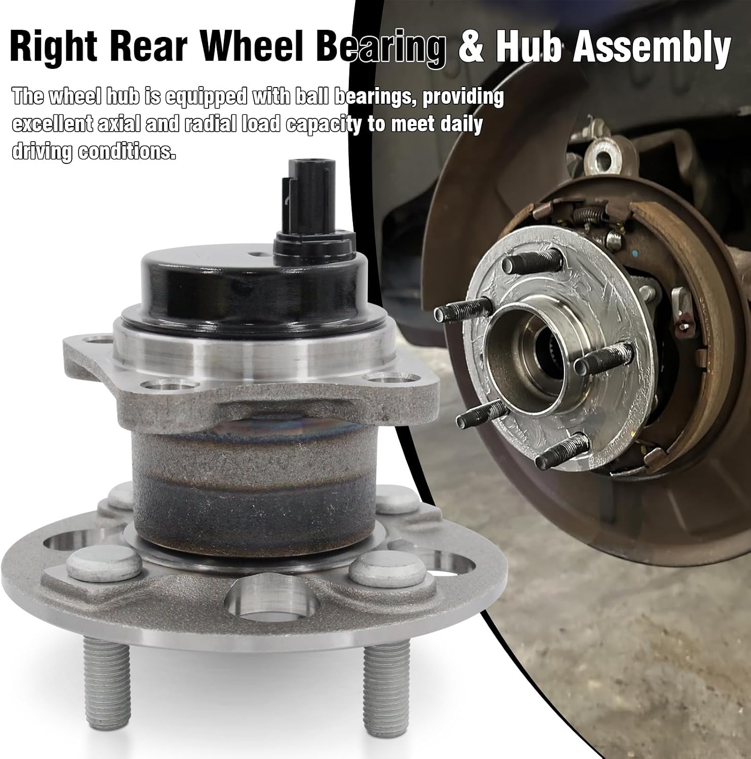 Rear Wheel Hub Bearing Assembly with ABS Sensor | OE Replacement 42450-52060 42450-0D070 Fit for Toyota Yaris VITZ Rear Wheel