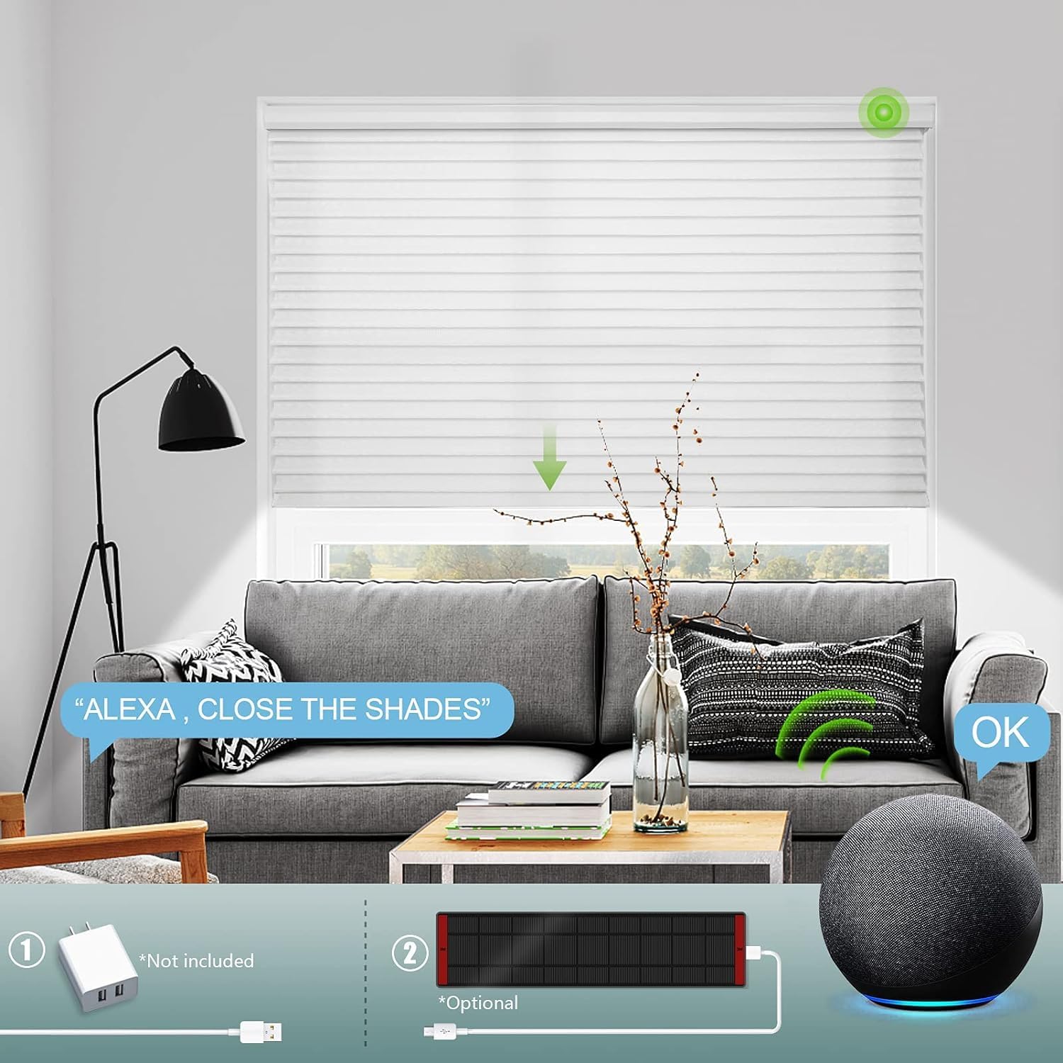 Yoolax Motorized Shangri-la Shades, Motorized Blinds Light Filtering Shangri-la Blinds for Windows Smart Shades, Fabric Sample (Multicolor)