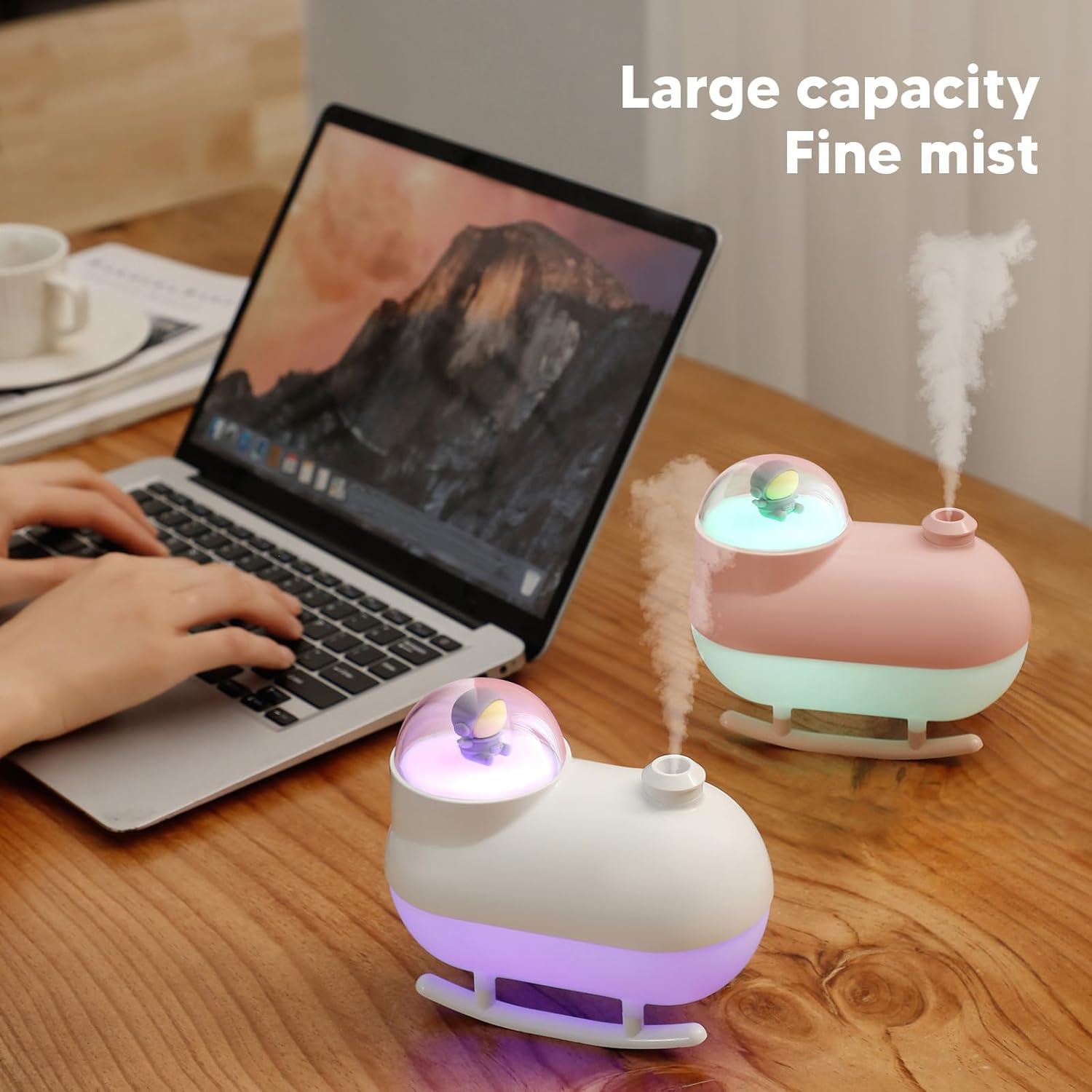 per Uso Domestico Umidificatore Foto USB Casa Proiezione del Tramonto Ambiente Luce Notturna Grande Nebbia Volume Nebbia(Pink)