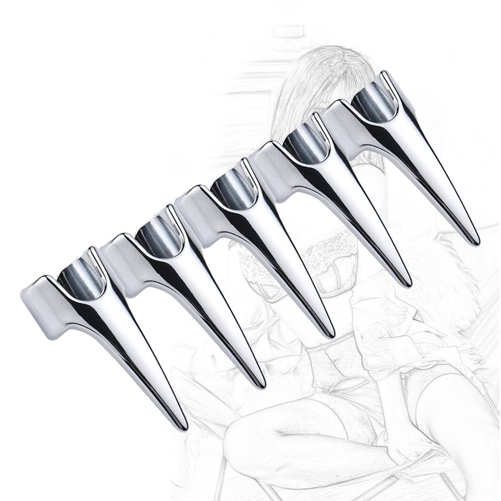 Juego De 5 Piezas Bondage Metal Finger SM Uñas Postizas Coqueteo Restricción Pulgar Manguito Dispositivo De Tortura Pareja Masaje Restricciones Estuches Para Dedos