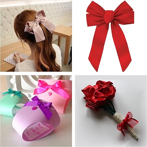 Miniatura 4 de Cinta de satén blanca de 1-12 pulgadas x 50 yardas, cinta de tela de poliéster de alta densidad de doble cara para envolver regalos, bodas, fiestas,