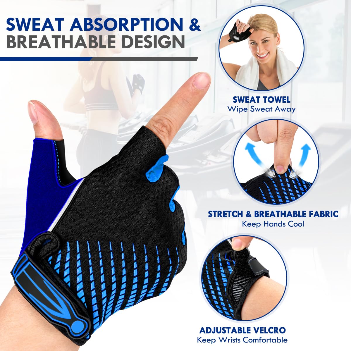 Guantes Ciclismo Medio Dedo Guantes Bicicleta Montaña Guantes Verano Guantes MTB Gel Antideslizante Transpirable Guantes Cortos Ciclismo Carretera para Hombre y Mujer