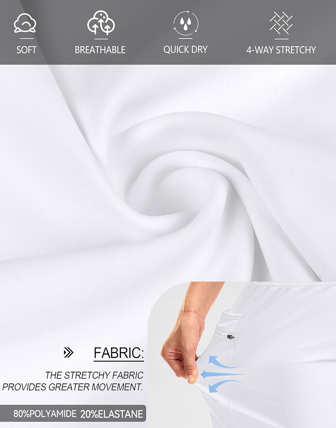 G Gradual Women's High Waisted 9" Bermuda Shorts with Zipper Pockets Athletic Workout Long Shorts for Women Knee Length - Image 5