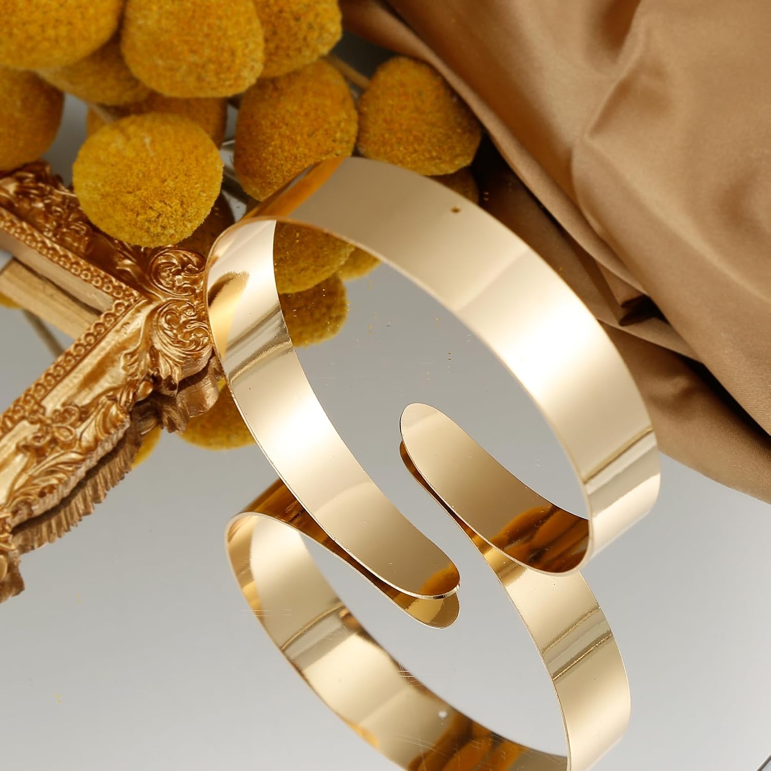 BOMAIL 6 Pcs Gold Arm Cuff Jewelry for Women | Upper Arm Band, Adjustable,Open Arm Bangle,Armband,Coil Swirl Armlet Set,Minimalist,Boho Jewelry