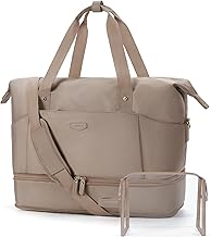 Missnine Weekender Bag for Women, Foldie Travel Bag Expandable with Shoes Compartment Travel Duffel 50L Carry on Overnight Gym