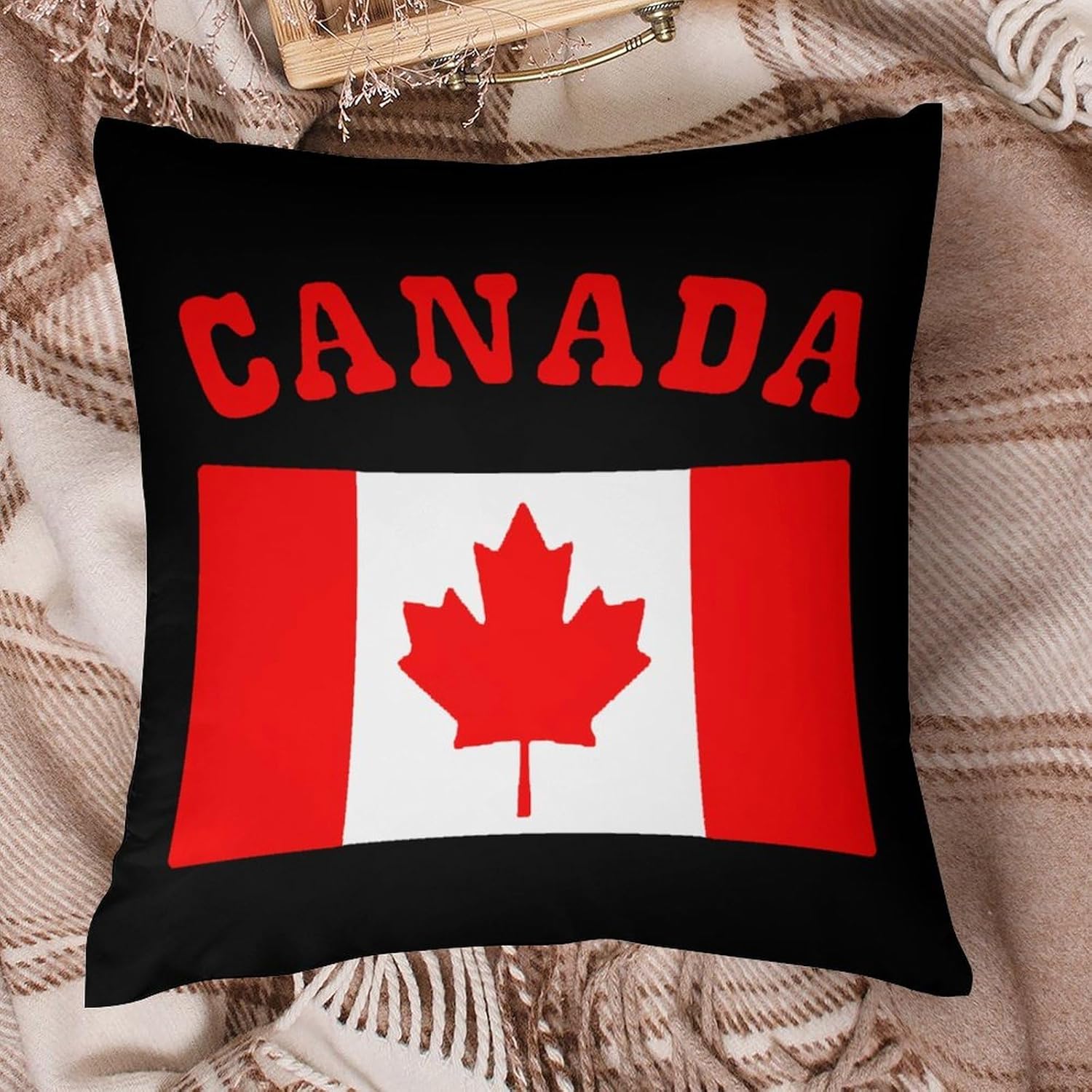 Canada Canadian Flag Printed Throw Pillow Case 4 Pcs Soft Pillowcases Pillows Covers Sofa Bed Decor 12/14/16/17/18/20/22/24/32 Inches