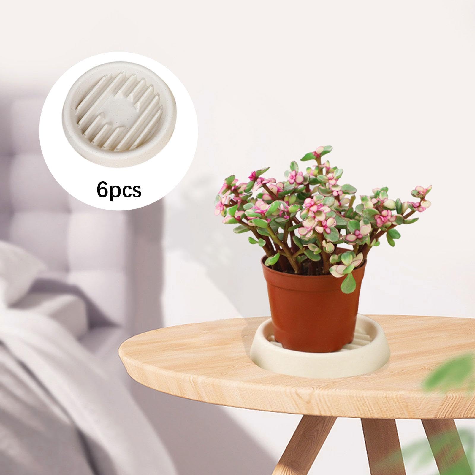 6Pcs Plant Saucers Flowerpot Drip Trays Flower Pot Trays for Indoor Outdoor Plants, White, M