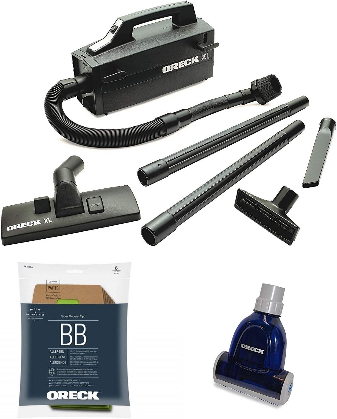 Oreck BB880AD SuperDeluxe Compact Canister Vac Bundle